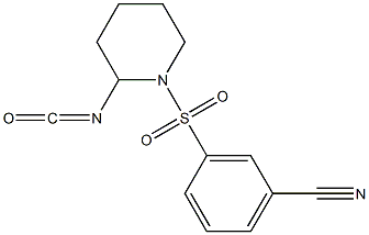 3-[(2-isocyanatopiperidine-1-)sulfonyl]benzonitrile 结构式