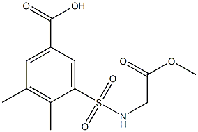 3-[(2-methoxy-2-oxoethyl)sulfamoyl]-4,5-dimethylbenzoic acid 结构式