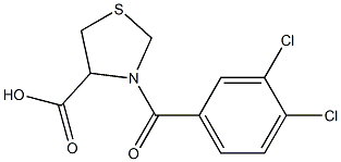 3-[(3,4-dichlorophenyl)carbonyl]-1,3-thiazolidine-4-carboxylic acid 结构式