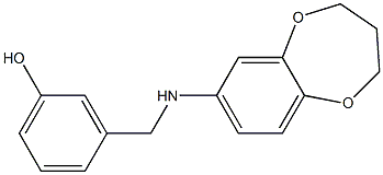 3-[(3,4-dihydro-2H-1,5-benzodioxepin-7-ylamino)methyl]phenol 结构式