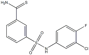 3-[(3-chloro-4-fluorophenyl)sulfamoyl]benzene-1-carbothioamide 结构式