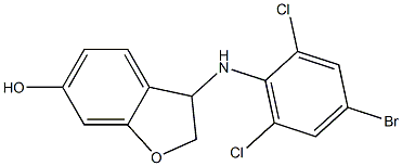 3-[(4-bromo-2,6-dichlorophenyl)amino]-2,3-dihydro-1-benzofuran-6-ol 结构式
