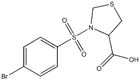 3-[(4-bromobenzene)sulfonyl]-1,3-thiazolidine-4-carboxylic acid 结构式