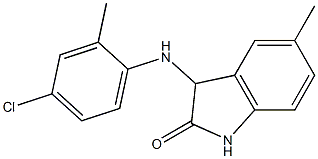 3-[(4-chloro-2-methylphenyl)amino]-5-methyl-2,3-dihydro-1H-indol-2-one 结构式