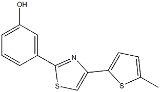3-[4-(5-methylthiophen-2-yl)-1,3-thiazol-2-yl]phenol 结构式