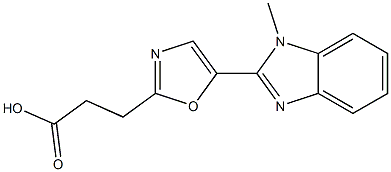 3-[5-(1-methyl-1H-1,3-benzodiazol-2-yl)-1,3-oxazol-2-yl]propanoic acid 结构式