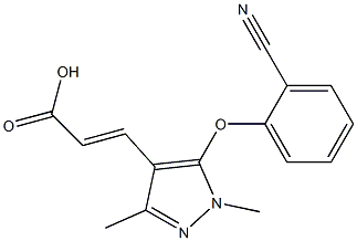 3-[5-(2-cyanophenoxy)-1,3-dimethyl-1H-pyrazol-4-yl]prop-2-enoic acid 结构式