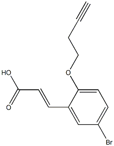 3-[5-bromo-2-(but-3-yn-1-yloxy)phenyl]prop-2-enoic acid 结构式