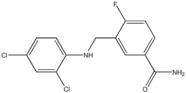 3-{[(2,4-dichlorophenyl)amino]methyl}-4-fluorobenzamide 结构式
