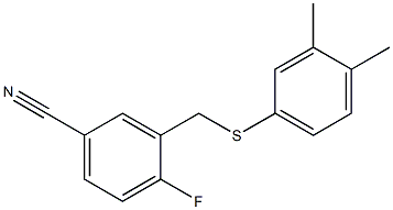 3-{[(3,4-dimethylphenyl)sulfanyl]methyl}-4-fluorobenzonitrile 结构式