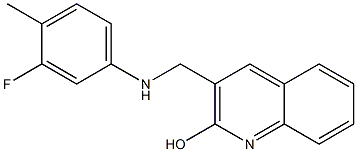 3-{[(3-fluoro-4-methylphenyl)amino]methyl}quinolin-2-ol 结构式