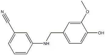 3-{[(4-hydroxy-3-methoxyphenyl)methyl]amino}benzonitrile 结构式
