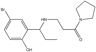 3-{[1-(5-bromo-2-hydroxyphenyl)propyl]amino}-1-(pyrrolidin-1-yl)propan-1-one 结构式