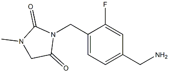 3-{[4-(aminomethyl)-2-fluorophenyl]methyl}-1-methylimidazolidine-2,4-dione 结构式