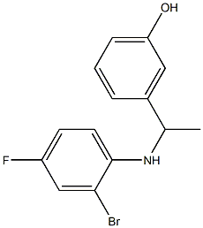 3-{1-[(2-bromo-4-fluorophenyl)amino]ethyl}phenol 结构式