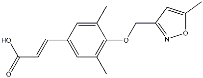 3-{3,5-dimethyl-4-[(5-methyl-1,2-oxazol-3-yl)methoxy]phenyl}prop-2-enoic acid 结构式