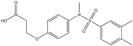 3-{4-[[(3,4-dimethylphenyl)sulfonyl](methyl)amino]phenoxy}propanoic acid 结构式