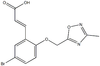 3-{5-bromo-2-[(3-methyl-1,2,4-oxadiazol-5-yl)methoxy]phenyl}prop-2-enoic acid 结构式