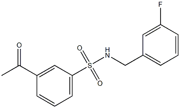3-acetyl-N-[(3-fluorophenyl)methyl]benzene-1-sulfonamide 结构式