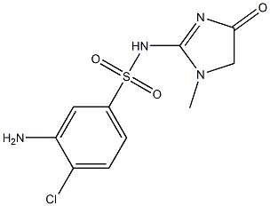 3-amino-4-chloro-N-(1-methyl-4-oxo-4,5-dihydro-1H-imidazol-2-yl)benzene-1-sulfonamide 结构式