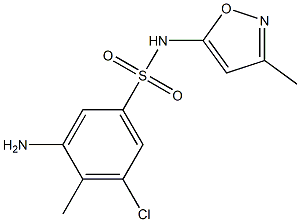 3-amino-5-chloro-4-methyl-N-(3-methyl-1,2-oxazol-5-yl)benzene-1-sulfonamide 结构式