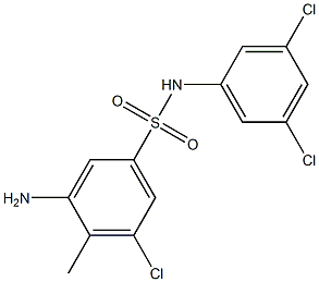 3-amino-5-chloro-N-(3,5-dichlorophenyl)-4-methylbenzene-1-sulfonamide 结构式