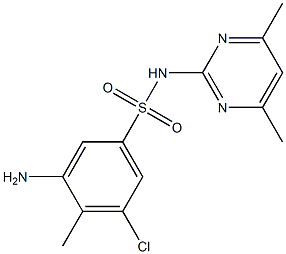 3-amino-5-chloro-N-(4,6-dimethylpyrimidin-2-yl)-4-methylbenzene-1-sulfonamide 结构式