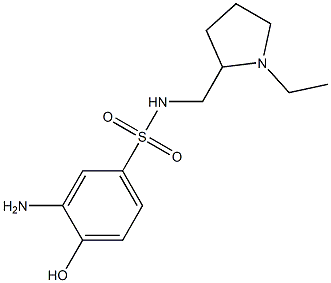 3-amino-N-[(1-ethylpyrrolidin-2-yl)methyl]-4-hydroxybenzene-1-sulfonamide 结构式