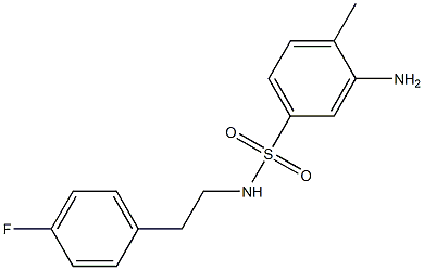 3-amino-N-[2-(4-fluorophenyl)ethyl]-4-methylbenzene-1-sulfonamide 结构式