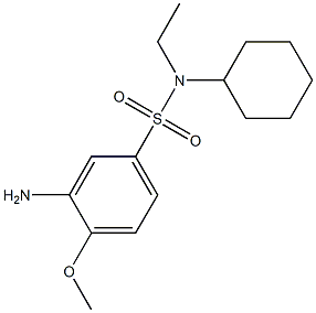 3-amino-N-cyclohexyl-N-ethyl-4-methoxybenzene-1-sulfonamide 结构式