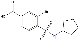 3-bromo-4-(cyclopentylsulfamoyl)benzoic acid 结构式