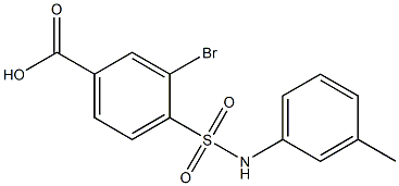 3-bromo-4-[(3-methylphenyl)sulfamoyl]benzoic acid 结构式