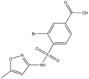 3-bromo-4-[(5-methyl-1,2-oxazol-3-yl)sulfamoyl]benzoic acid 结构式