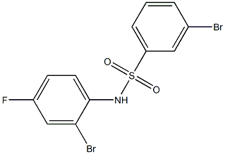 3-bromo-N-(2-bromo-4-fluorophenyl)benzene-1-sulfonamide 结构式