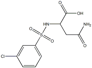 3-carbamoyl-2-[(3-chlorobenzene)sulfonamido]propanoic acid 结构式