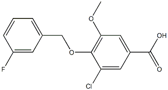 3-chloro-4-[(3-fluorophenyl)methoxy]-5-methoxybenzoic acid 结构式