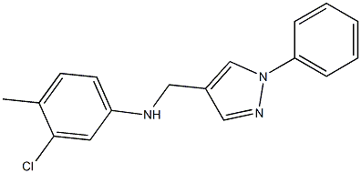 3-chloro-4-methyl-N-[(1-phenyl-1H-pyrazol-4-yl)methyl]aniline 结构式