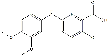 3-chloro-6-[(3,4-dimethoxyphenyl)amino]pyridine-2-carboxylic acid 结构式