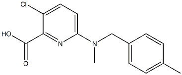 3-chloro-6-{methyl[(4-methylphenyl)methyl]amino}pyridine-2-carboxylic acid 结构式