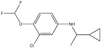 3-chloro-N-(1-cyclopropylethyl)-4-(difluoromethoxy)aniline 结构式