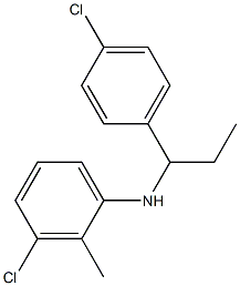 3-chloro-N-[1-(4-chlorophenyl)propyl]-2-methylaniline 结构式