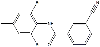 3-cyano-N-(2,6-dibromo-4-methylphenyl)benzamide 结构式