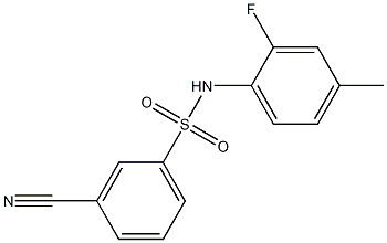 3-cyano-N-(2-fluoro-4-methylphenyl)benzene-1-sulfonamide 结构式