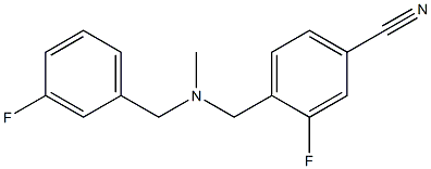 3-fluoro-4-({[(3-fluorophenyl)methyl](methyl)amino}methyl)benzonitrile 结构式