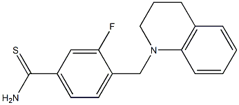 3-fluoro-4-(1,2,3,4-tetrahydroquinolin-1-ylmethyl)benzene-1-carbothioamide 结构式