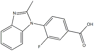 3-fluoro-4-(2-methyl-1H-1,3-benzodiazol-1-yl)benzoic acid 结构式