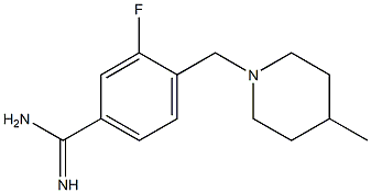 3-fluoro-4-[(4-methylpiperidin-1-yl)methyl]benzenecarboximidamide 结构式