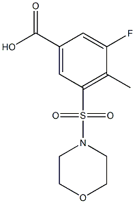 3-fluoro-4-methyl-5-(morpholin-4-ylsulfonyl)benzoic acid 结构式