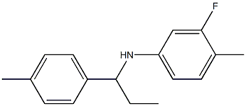 3-fluoro-4-methyl-N-[1-(4-methylphenyl)propyl]aniline 结构式