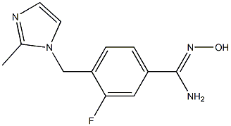 3-fluoro-N'-hydroxy-4-[(2-methyl-1H-imidazol-1-yl)methyl]benzenecarboximidamide 结构式